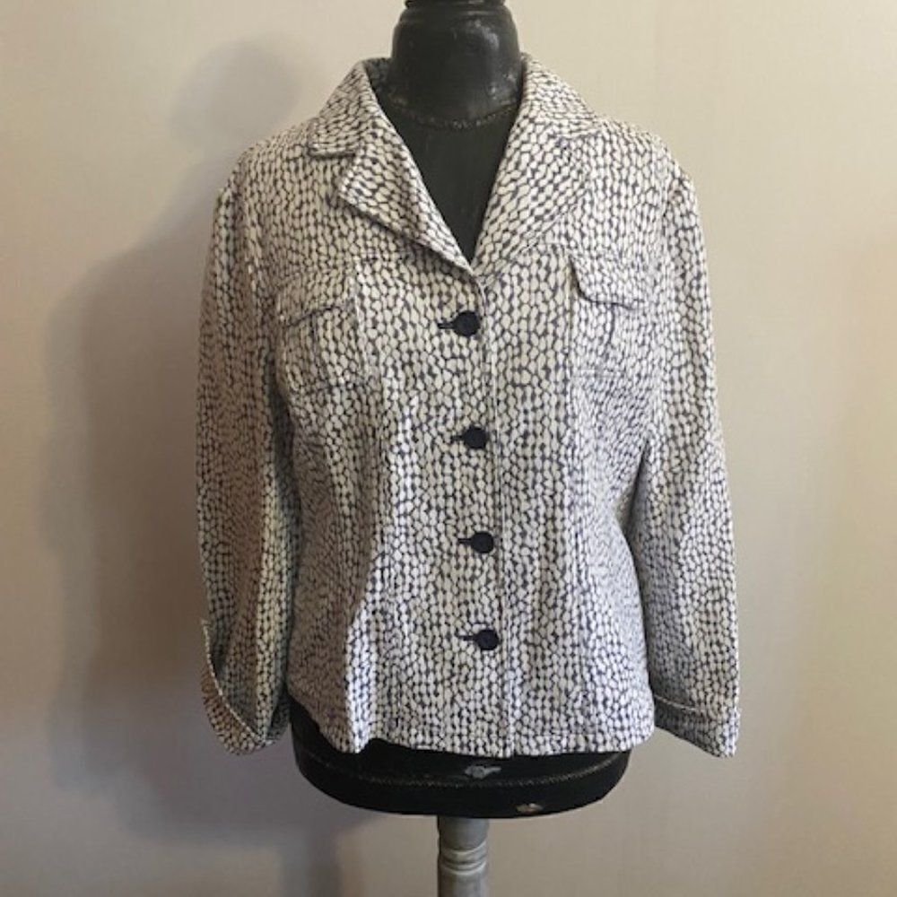 Peck & Peck Gray/White weekend blazer, size 16